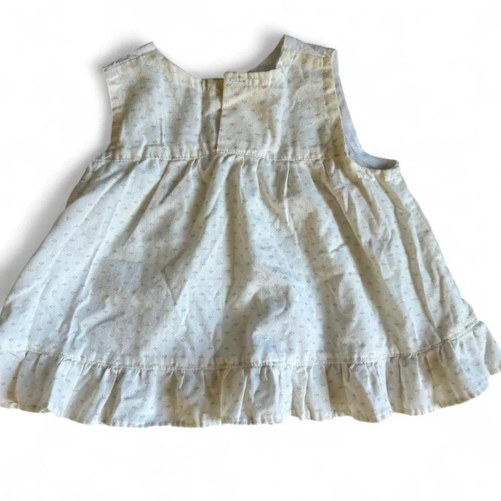 Vintage 80s White/Pink baby dress‎ 3/6m Bows EUC